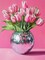 Pink Tulips Diamond Art Kit for Adults – 5D DIY Full Round Drill Gem Painting, Beginner-Friendly Pink Flowers Diamond Dots Art, Home Wall Decor, 12×16 inch